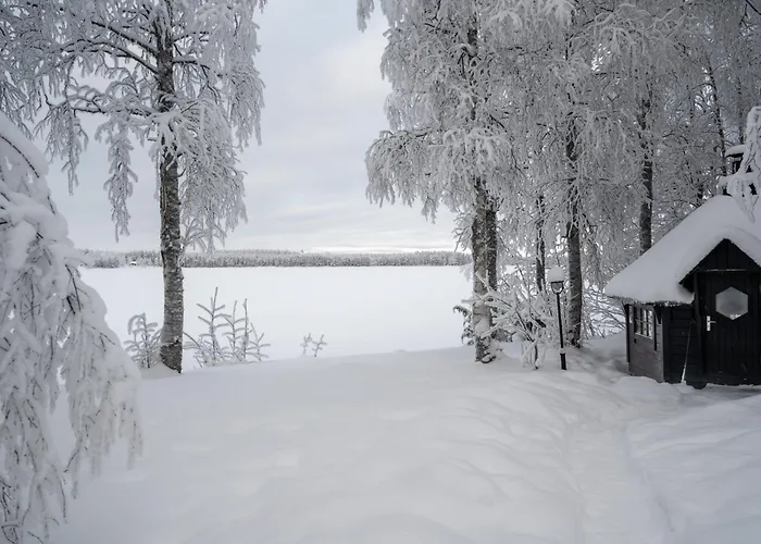 Laehderinne - 2 Bedroom Log Cabin, Private Beach, Wifi & Sauna Puolanka