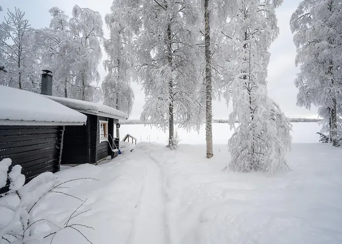 Laehderinne - 2 Bedroom Log Cabin, Private Beach, Wifi & Sauna * Puolanka